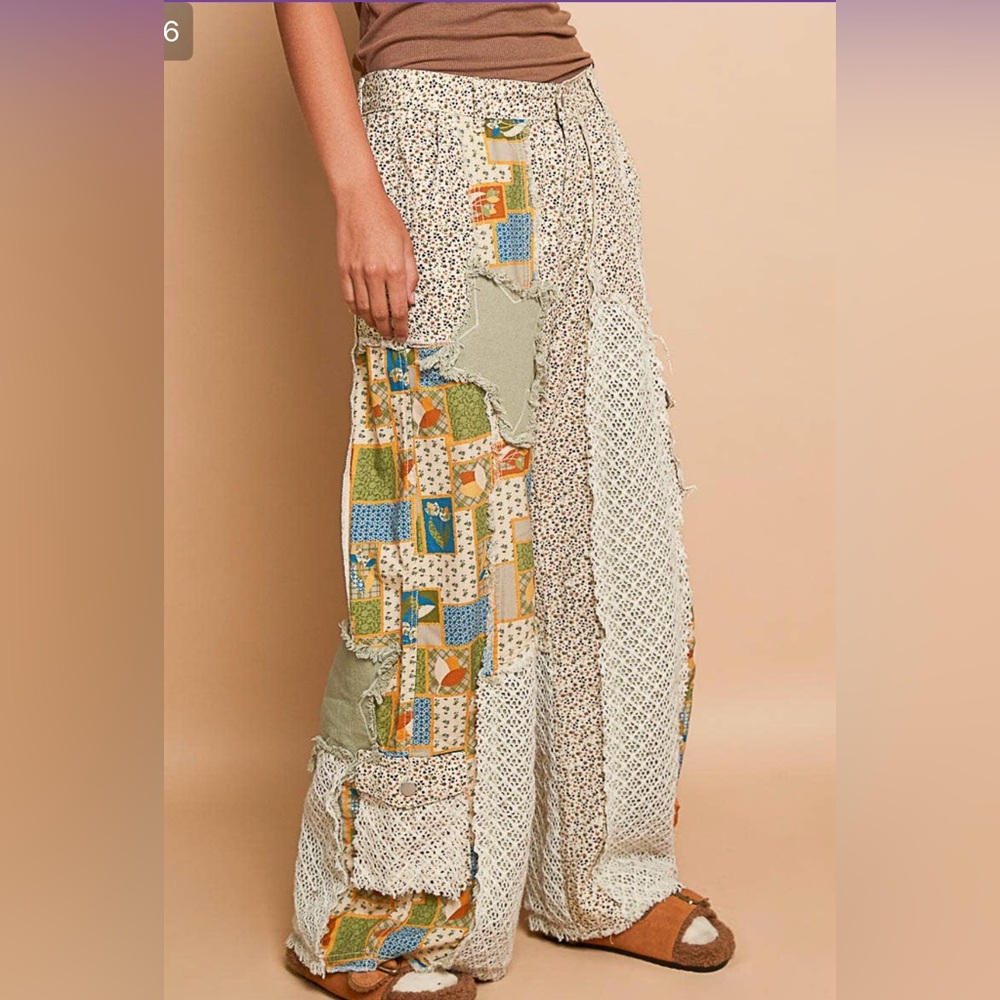 Pol New Ella James Printed Patchwork Detail Woven… - image 5